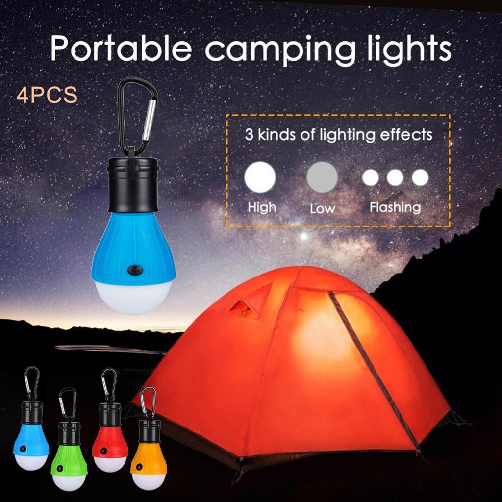 Лампочка для кемпинговой палатки 4 светодиода, переносная подвесная лампа для рыбалки